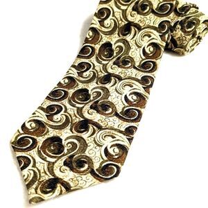 Vintage Men's 100% Silk Tie by Louis Roth w/Swirl Motif  - Made in Canada